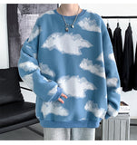O-Neck Clouds Pattern Men Sweater