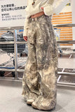 Person wearing camouflage pants in a store setting