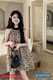 Loose Halter Retro Polka Dot Pattern Mini Dress