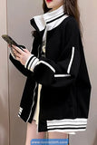 Long Sleeve Striped Style Zipper Jacket