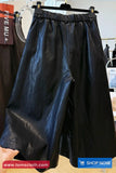 Loose Retro A-Line Leather Pants
