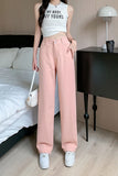High Waist Loose Straight Pink Jeans Pants