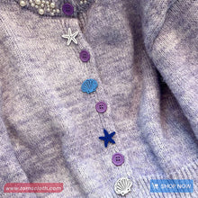 Long Sleeve Ocean Theme Buttons Cardigan Sweater