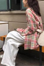 Long Sleeve Light Colors Plaid Blouse Shirts