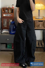 High Waist Wide Leg Cargo Pockets Pants