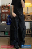 High Waist Wide Leg Cargo Pockets Pants