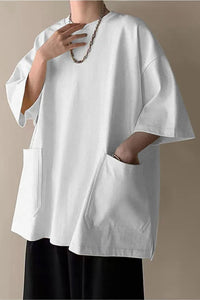 Loose Half Sleeve With Big Pocket Men Shirt