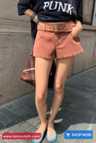 Low Waist Retro Suede Style Shorts
