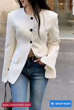 Long Sleeve Elegant Button Office Coat Blazer