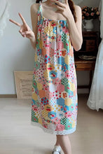 Floral Pattern Spaghetti Straps Summer Long Dress