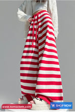 Loose Knitted Winter Striped Pants