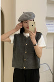 O-Neck Knitted Sleeveless Vest Sweater