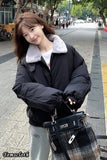Loose Thick Plush Collar Puffer Coat Jacket