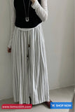 High Waist Elastic Striped Summer Loose Pants