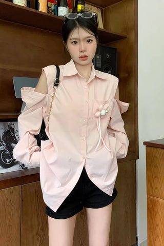 Long Sleeve Elegant Off Shoulder Blouse Shirts
