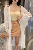 Loose Long Sleeve Chiffon Transparent Shirts