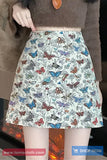 High Waist Butterfly Pattern Mini Skirts