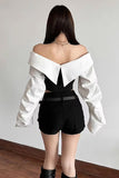 Long Sleeve Sexy Off Shoulder Slash Neck Blouse Shirts