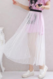 Elastic Waist Mesh Semi Transparent Skirts