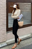 High Waist Straight Ankle Length Slim Cotton Denim Pants