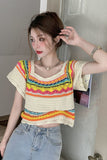 U-Neck Colorful Knitted Casual Shirts