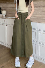 Front Split Cargo Pockets Long Skirts