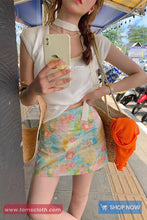 High Waist Cute Floral Pattern Mini Skirts