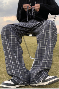 Loose Plaid Hip Hop Men Pants