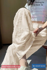 Elastic Waist Distressed Style Casual Pants