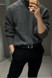 Long Sleeve Stand Collar Knitted Men Sweater