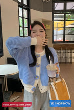 Long Sleeve Daisy Button O-Neck Knitted Cardigan Sweater