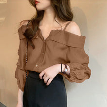 Long Sleeve Sexy Off Shoulder With Straps Blouse Shirt