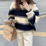 Striped Knitted Loose Casual Sweater
