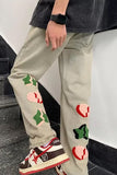 Graffiti Pattern Back Embroidered Men Jeans Pants