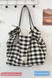 Cute Plaid Colors Casual Shoulder Bag