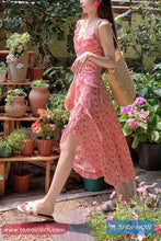 Sweet Floral Pattern Ruffles A-Line Dress