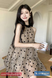 Loose Halter Retro Polka Dot Pattern Mini Dress