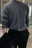 Long Sleeve Stand Collar Knitted Men Sweater
