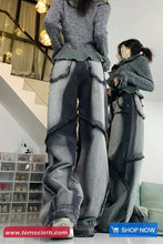 Retro Tassel Embroidered Hip Hop Black Jeans Pants