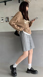 High Waist Loose Pocket Leather Shorts