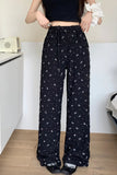 High Waist Cute Little Bow Pattern Long Pants