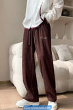 Casual Pleated Style Linen Men Sweatpants