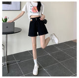 High Waist Simple Colors Denim Shorts