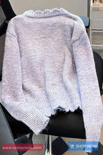 Long Sleeve Ocean Theme Buttons Cardigan Sweater