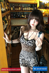 Sexy Backless Leopard Button Bodycon Mini Dress