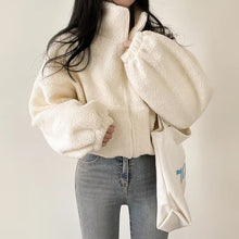 Loose Stand Collar Zipper Fleece Jacket