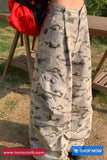 Loose Brown Camouflage Cargo Pockets Pants