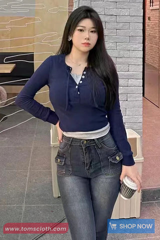 Long Sleeve Two Style Slim Fit Shirt