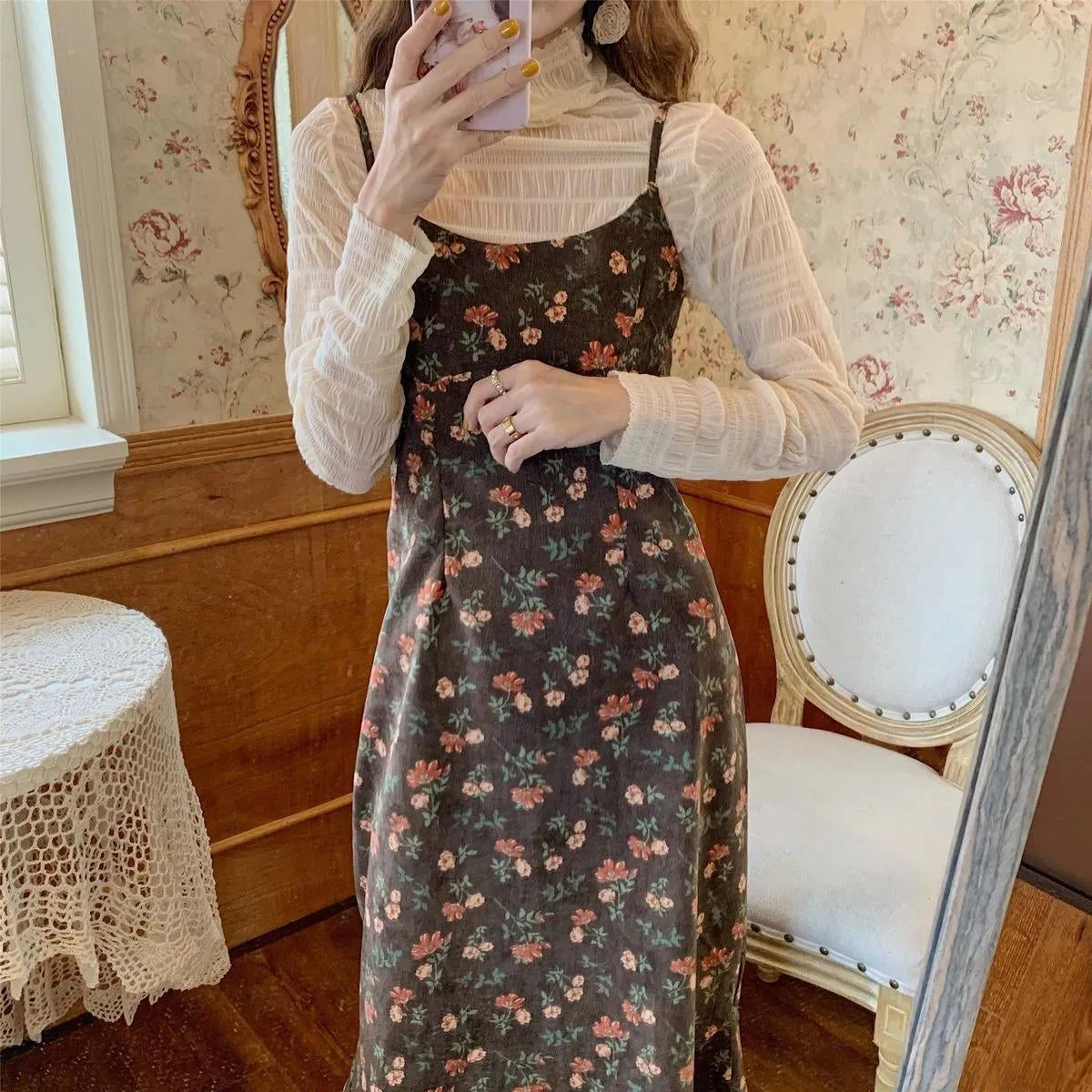 Sexy Spaghetti Strap Floral Long Dress – Tomscloth
