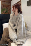 Loose Striped Style O-Neck Women Sweater